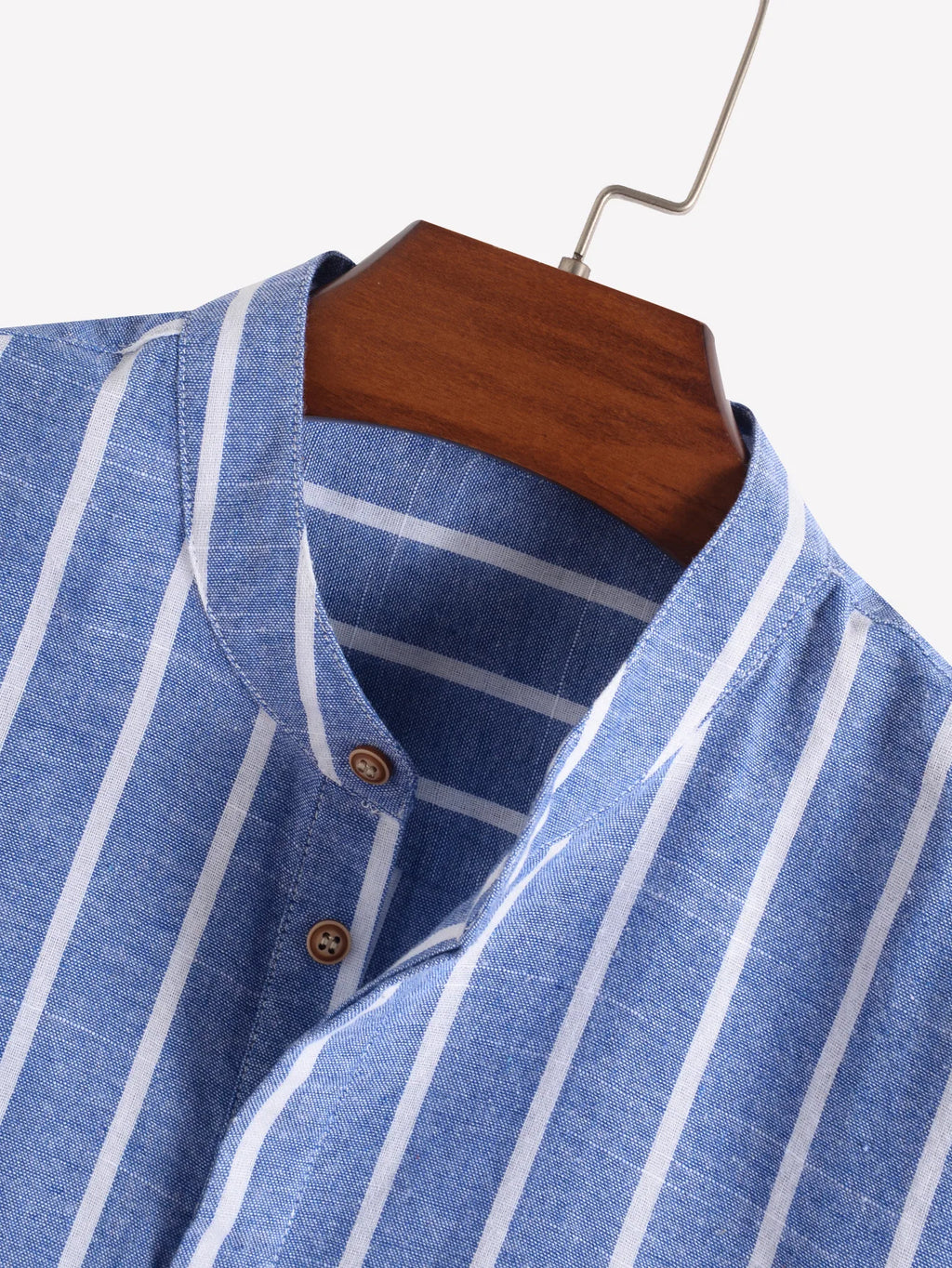 Camisa de Rayas Cuello Mao