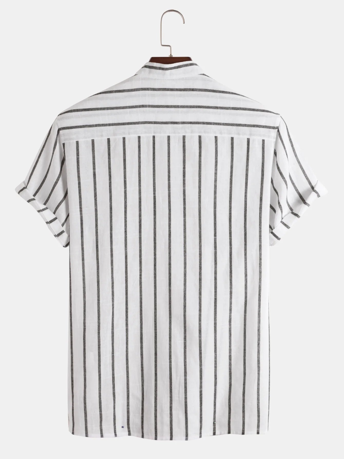 Camisa de Rayas Cuello Mao