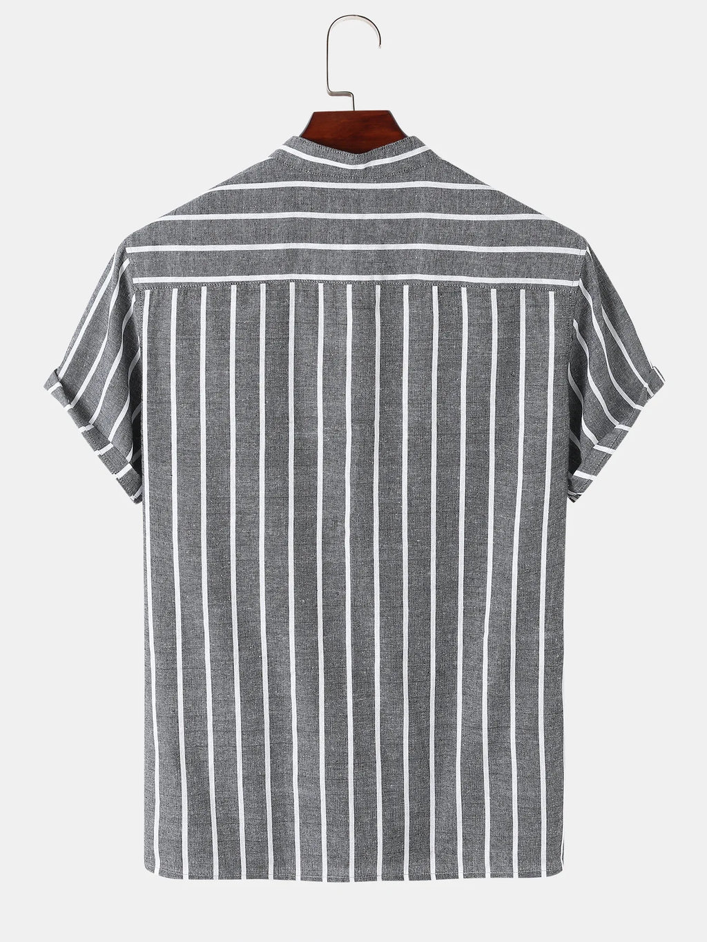 Camisa de Rayas Cuello Mao