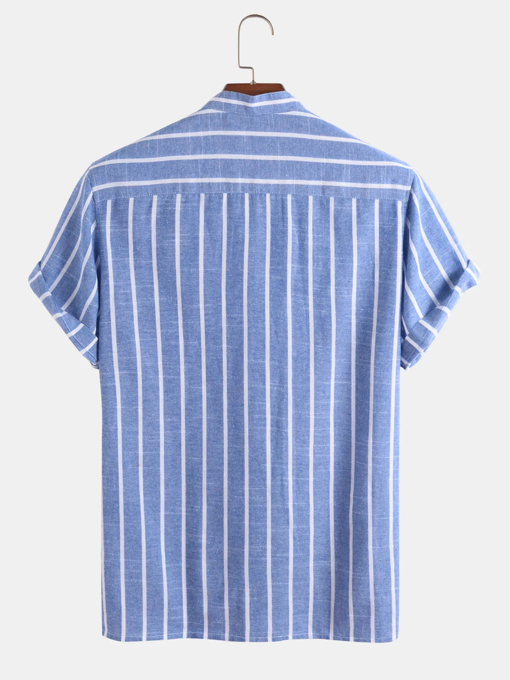 Camisa de Rayas Cuello Mao