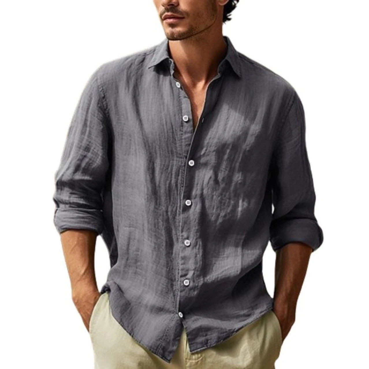 Camisa de Algodón Manga Larga